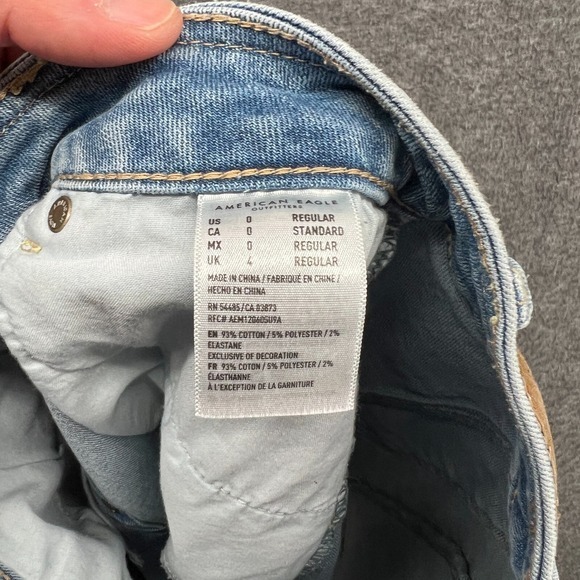 American Eagle Skirt Womens 0 Hi-Rise A Line Denim Jean Button Front Coastal Min - Picture 6 of 10